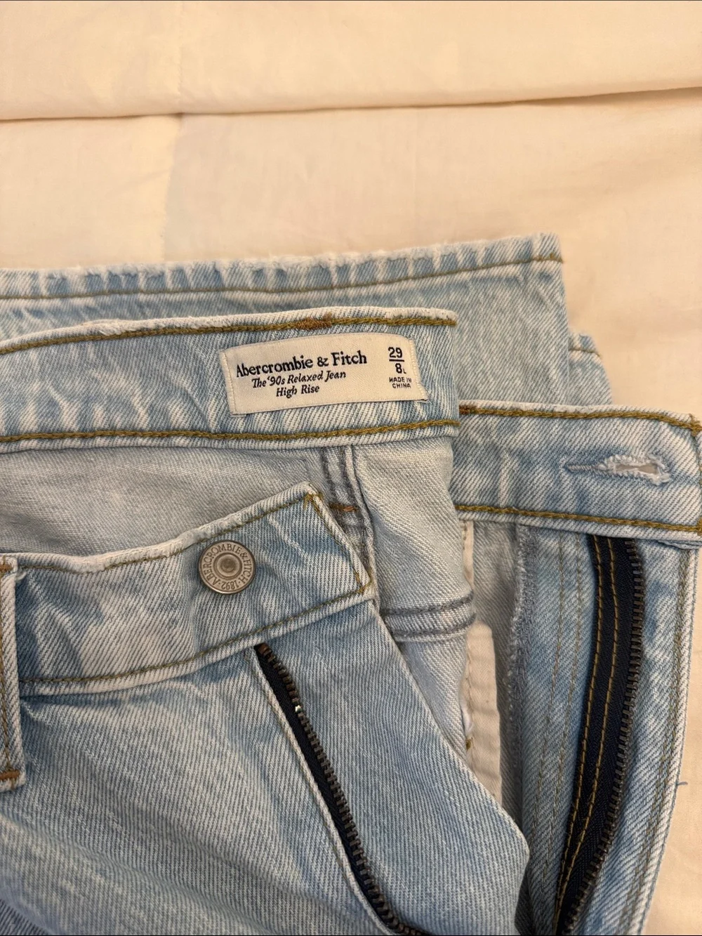 Abercrombie & Fitch Light Blue Wide Leg Jeans